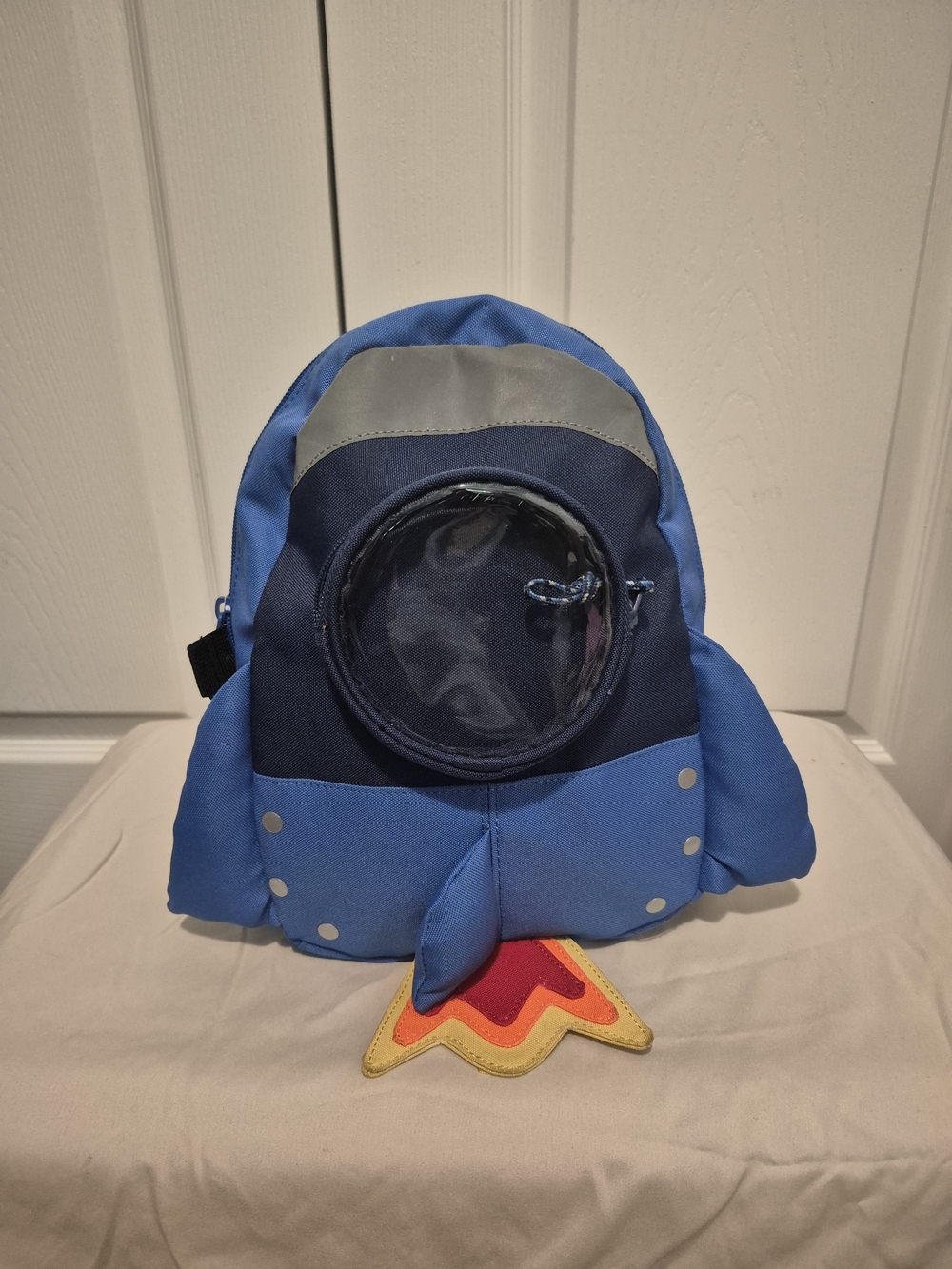 Kids Blue Rocket Backpack with Window Porthole